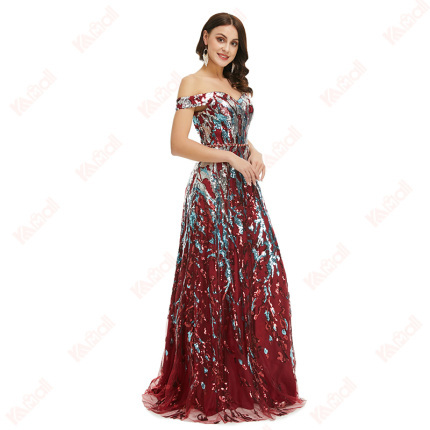 long flowing tubeless evening dress